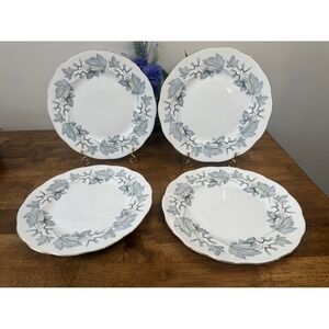 Vintage Royal Albert Silver Maple Dinner Plates Set Bone China England Grapevine